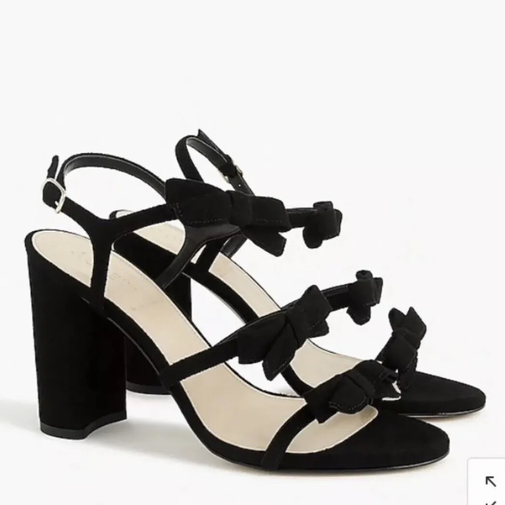 J. Crew Collection Stella Bow Suede Sandals